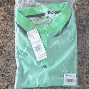 Adidas Men's Mint Green Polo with Black Trim